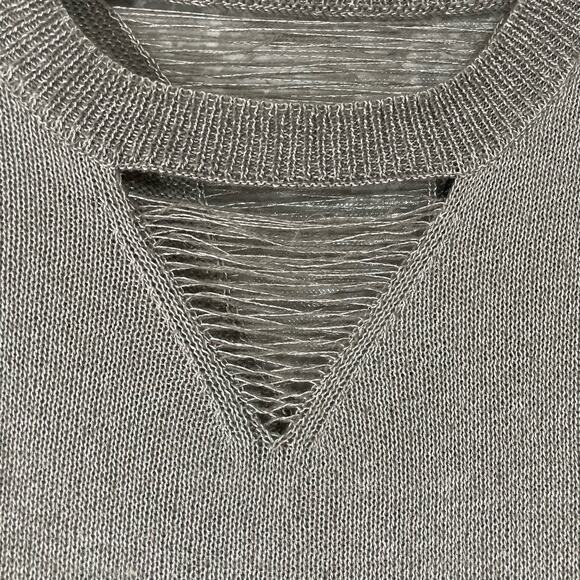 Lane Bryant Women's Plus Size Metallic Silver Ladder Front Sweater - Size 22/24 - Picture 4 of 7